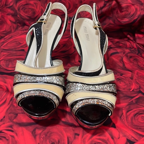 Miu Miu glitter sandals (vintage!) - Picture 1 of 9